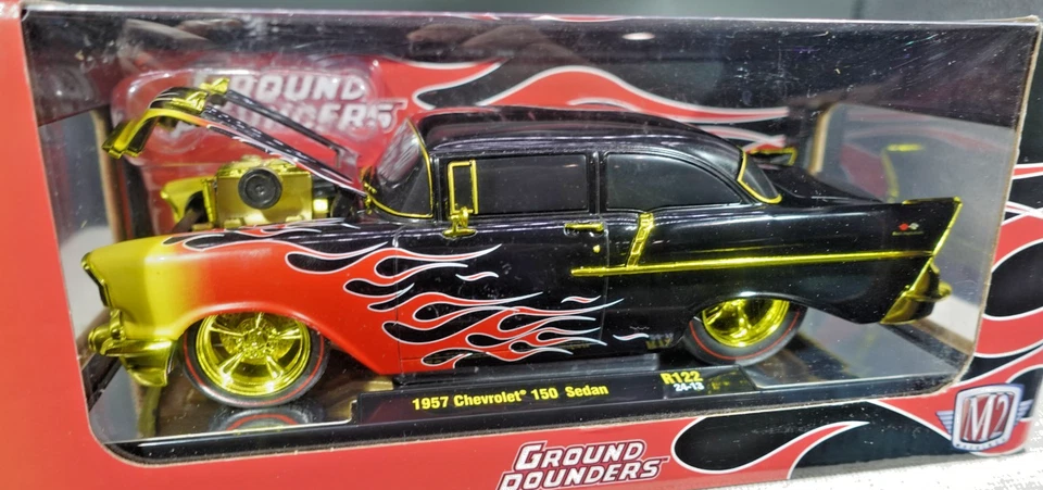 M2 Machines Ground Pounders 1957 Chevrolet 150 Sedan CHASE 1/750 1/24 - Image 3 of 3