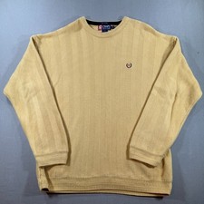 VTG Chaps Ralph Lauren Hand Framed Sweater Mens Large Beige HEAVY Grandpa Core