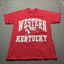 Vtg Y2K Western Kentucky University WKU T Shirt Red Adult S/M Short Sleeve 1040