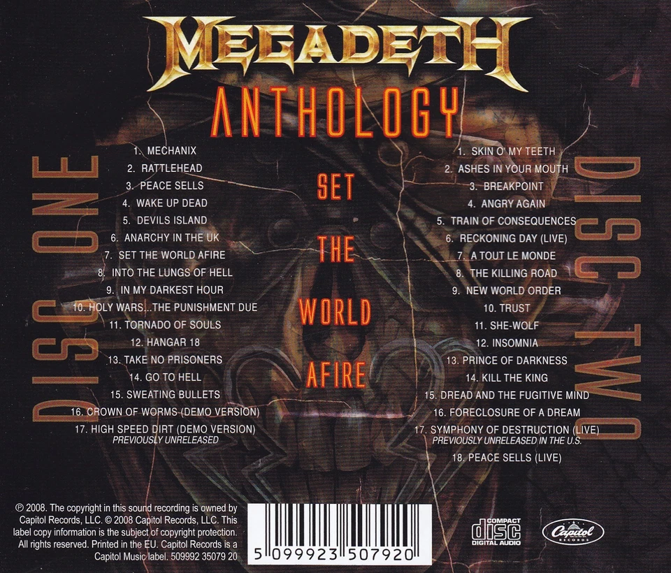 MEGADETH - 2 CD - ANTHOLOGY : Set The World Afire - Bild 2 von 2