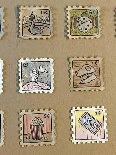 ART Auction! “Stamp Collection Series 1” Signed Artwork By Brandon Olterman BTO - Picture 9 of 11