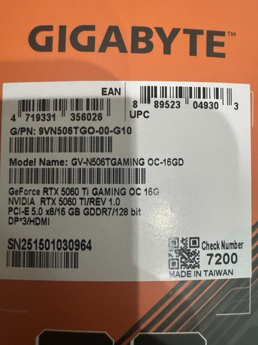 Gigabyte NVIDIA GeForce RTX 5060 Ti Gaming Overclocked Triple Fan 16GB GDDR7 - Picture 4 of 5