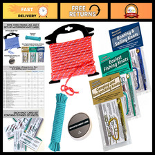 Deluxe Knot Tying Kit - Rope, Cord, Fishing Line & 3 Guides for Outdoors, Boatin