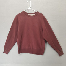 Champion Sweatshirt Mens Medium Maroon Crewneck Pullover Embroidered Logo Casual