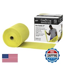Cando 10-5621 Yellow Latex-Free Exercise Band, X-Light Resistance, 50 yd