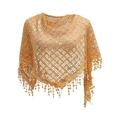 Lace Hollowed Fringe Shawl Triangular Scarf with Breathable Design for Women