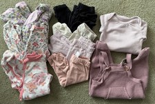 0-3 Months Infant Girl Bundle, 9 Items-Pajamas/Bodysuits/Pants