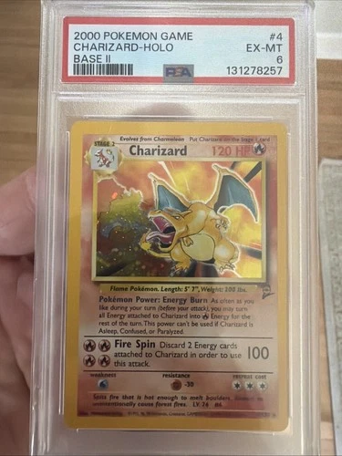 2000 POKEMON BASE SET 2 #4 CHARIZARD-HOLO PSA 6