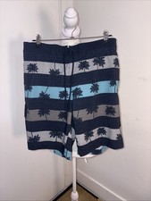 sonoma swim trunks/Board Shorts Men  s Med Blue Palm Trees W/stretch /pockets