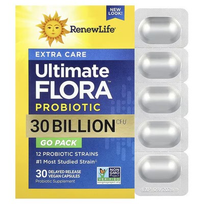 Renew Life Extra Care Digestive Probiotic 30B CFU 30 Vegan Caps
