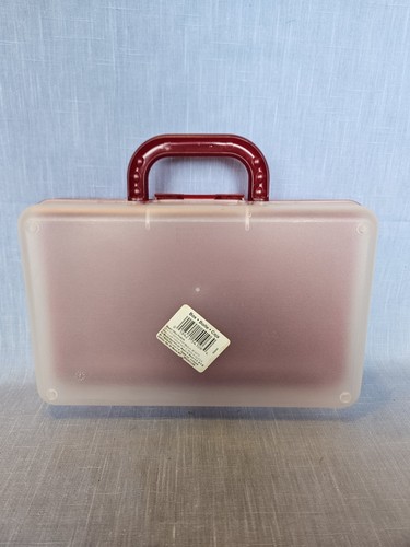 Vintage Spacemaker Red And Clear Handled Pencil Box Carry Case - Picture 6 of 6