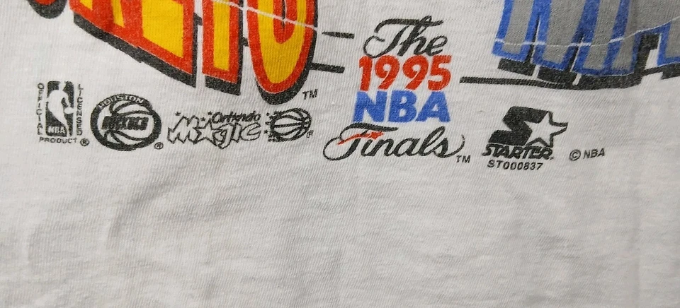 Camiseta De Colección 1995 Houston Rockets Vs Orlando Magic Finales NBA Mediana Foto 3 de 3