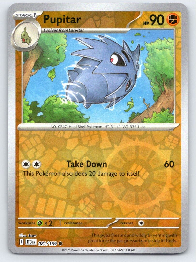 2025 POKEMON PUPITAR JOURNEY TOGETHER 081/159 REVERSE HOLO C NM A79048 FREE S&H