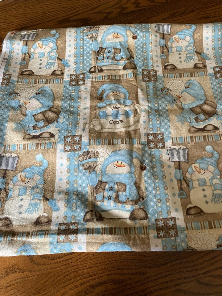 Henry Glass & Co. "I Love Snow" tela de franela - parches de muñecos de nieve por difícil de encontrar, fuera de stock Foto 2 de 4