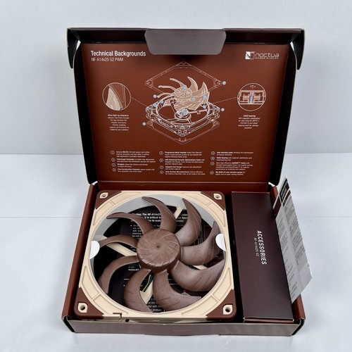 Noctua NF-A14x25 G2 PWM 140mm Quiet PC Cooling Fan – 4-Pin Brown - Afbeelding 8 van 10