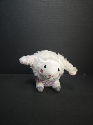 6 inch Oriental Trading Corp Easter stuffed sheep Purple floral pattern
