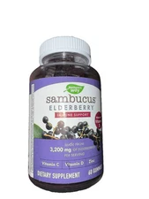 Nature's Way Sambucus Immune Gummy Elderberry Zinc C D3 60 Gummies