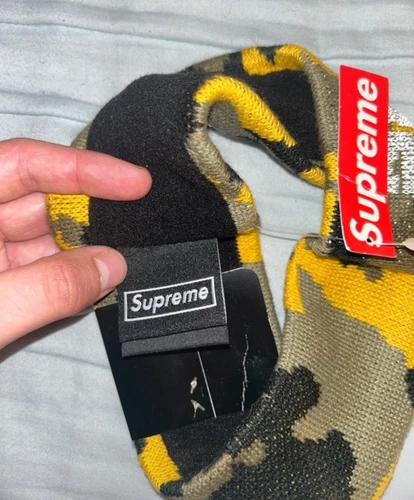 Bandeau logo réfléchissant Supreme New Era camouflage FW 17
