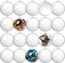 20 Pack 4inch Clear Plastic Fillable Ornaments Ball For Christmas Wedding Party