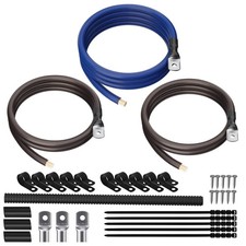 Big 3 Upgrade Electrical Wiring Kit, True Spec Oversized 1/0 AWG Gauge CCA Am...