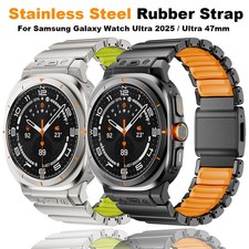 Metal Rubber Strap for Samsung Galaxy Watch Ultra 2025/ Ultra 47mm Magnetic Band