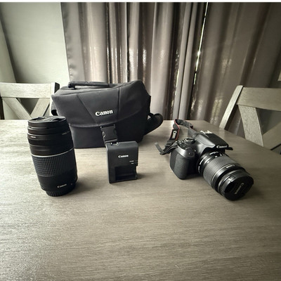 Canon EOS Rebel T6 DSLR Camera Kit Bundle w/ 2 Lenses, Bag & Charger