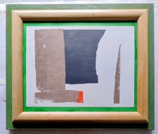 Italo Valenti, litografia astratta, prova d’artista anni ’60‑’70 cornice vintage