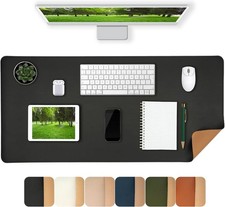 Desk Pad Mat Dual-Sided Natural Cork and PU Leather Non-Slip Water-Resistant