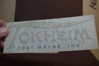 TOKHEIM FORT WAYNE INDIANA GAS PUMP LUBESTER OIL DECAL 2PC 1950s VINTAGE NOS