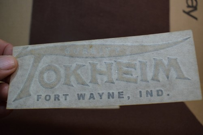 #ad TOKHEIM FORT WAYNE INDIANA GAS PUMP LUBESTER OIL DECAL 2PC 1950s VINTAGE NOS $39.00