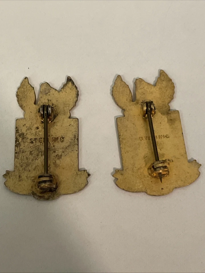 WW2 US Army Air Force Training Center Collar Insignia Pin Sterling - Image 2 of 2