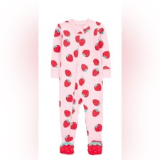 Child of Mine by Carters Baby Girls Pajama Pink Sz 12M Footed Sleeper One Piece