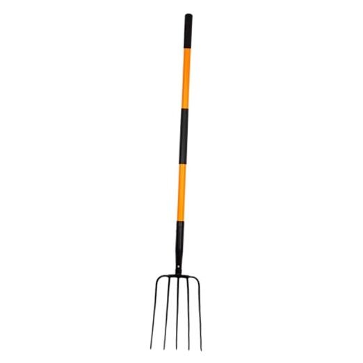  Pitch Fork for Gardening, 5 Tine Pitchfork Heavy Duty with Fiberglass Handle, 