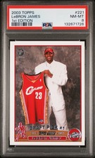 2003 TOPPS 1ST ED #221 LEBRON JAMES ROOKIE RC PSA 8