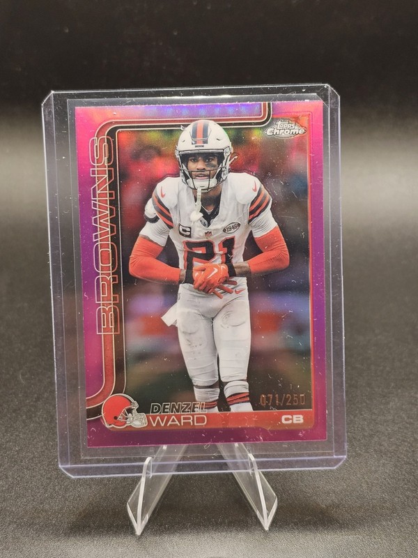 2025 Topps Chrome Football Denzel Ward #74 Pink Refractor Parallel /250