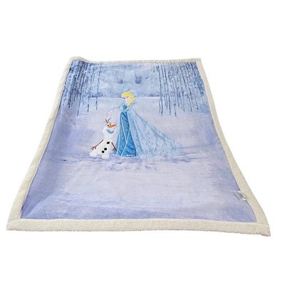 Cosusket Disney Frozen Elsa Olaf Blue Sherpa Fleece Throw Blanket 48''×58'' **Read