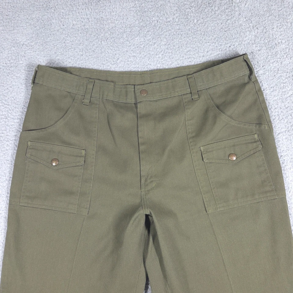 Vintage Boy Scouts Of America Pants Men's 38x28 Olive Green Cargo BSA Uniform - Image 2 of 4