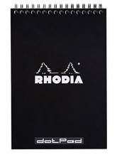 Rhodia Wirebound Notepads - Dots 80 sheets - 6 x 8 1/4 in. - Black cover