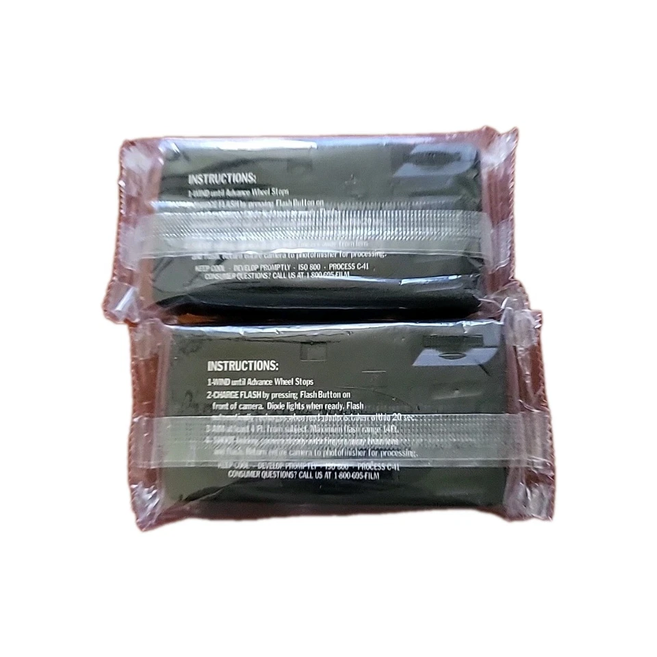 2 Disposable Cameras Lot Green Camo And Yellow Camo Wedding Anniversary Events - Image 2 of 2