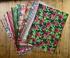 20x Vintage Retro Christmas Wrapping Paper Sheets Festive New Old Stock Job Lot
