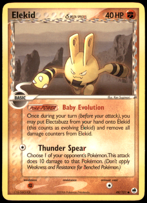 Elekid (Delta Species) 48/101 Dragon Frontiers LP Pokemon TCG