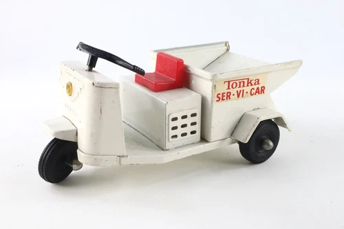 1962 Tonka Ser-Vi-Car Cart No. 201 All Original Pressed Steel Tricycle Scooter