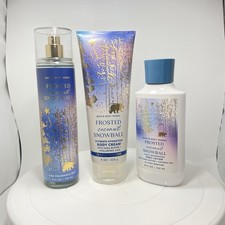 Bath Body Works Frosted Coconut Snowball 3 Pc Set Mist Cream Lotion Retired