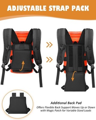 Backpack for 5 Gallon Buckets - Universal Bucket Organizer with Pocket Black 