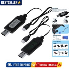 2 Pack USB Charger Cables for 7.4V LiPo Batteries Compatible with RC Drones