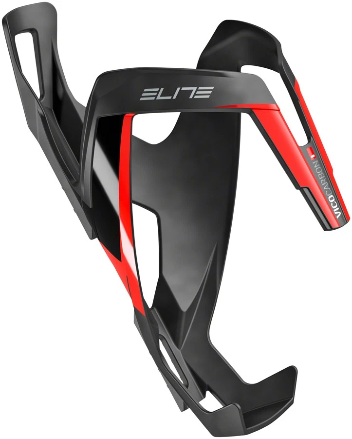 Pack of 2 Elite SRL Vico Carbon Water Bottle Cage - Matte Black/Red - Image 2 of 2