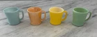 Vintage 1950s Fire King Jadeite Luster D Handle Coffee Cup Mugs (set of 4) NR