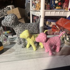 Victoria's Secret 10" 6.5 Large Pink Dog Puppy Plush Limited Edit Rare Lot