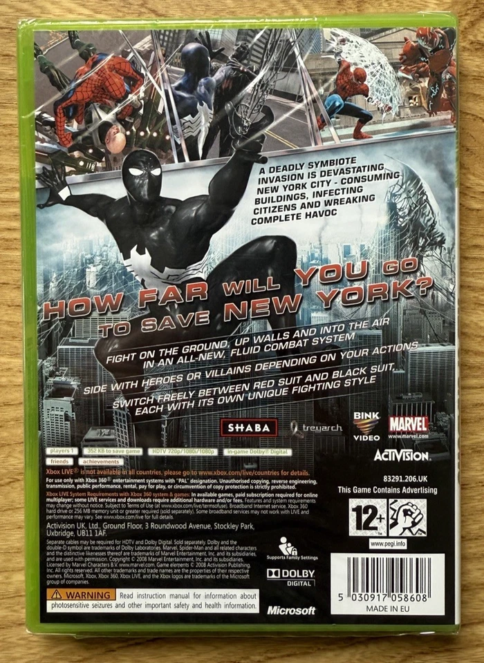 Spider-Man: Web of Shadows Microsoft XBOX 360 New & Sealed PAL UK Version - Image 2 of 3