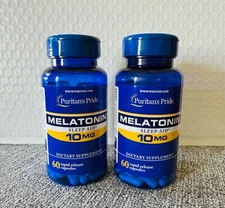 Puritan's Pride Melatonin Sleep Aid 10 Mg - 60 capsules (pack of 2)